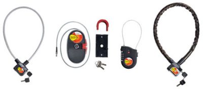 FISHTEC Antivol Vélo/Moto Avec Alarme – 95dB, Câble Acier 62cm, Double Verrouillage, Piles Incluses