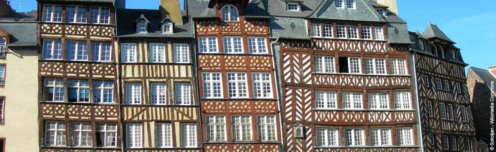 Les maisons penchées typiques de Rennes