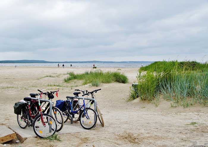 Des arceaux vélos à la plage